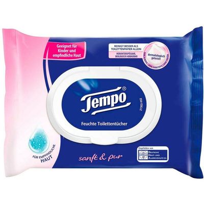 Tempo Lingettes douces Douces et pures sans parfum