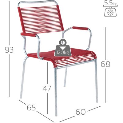 Schaffner Spaghetti chair Rigi with armrest - Hot Dip Galvanized - Pastel Green Bild 2