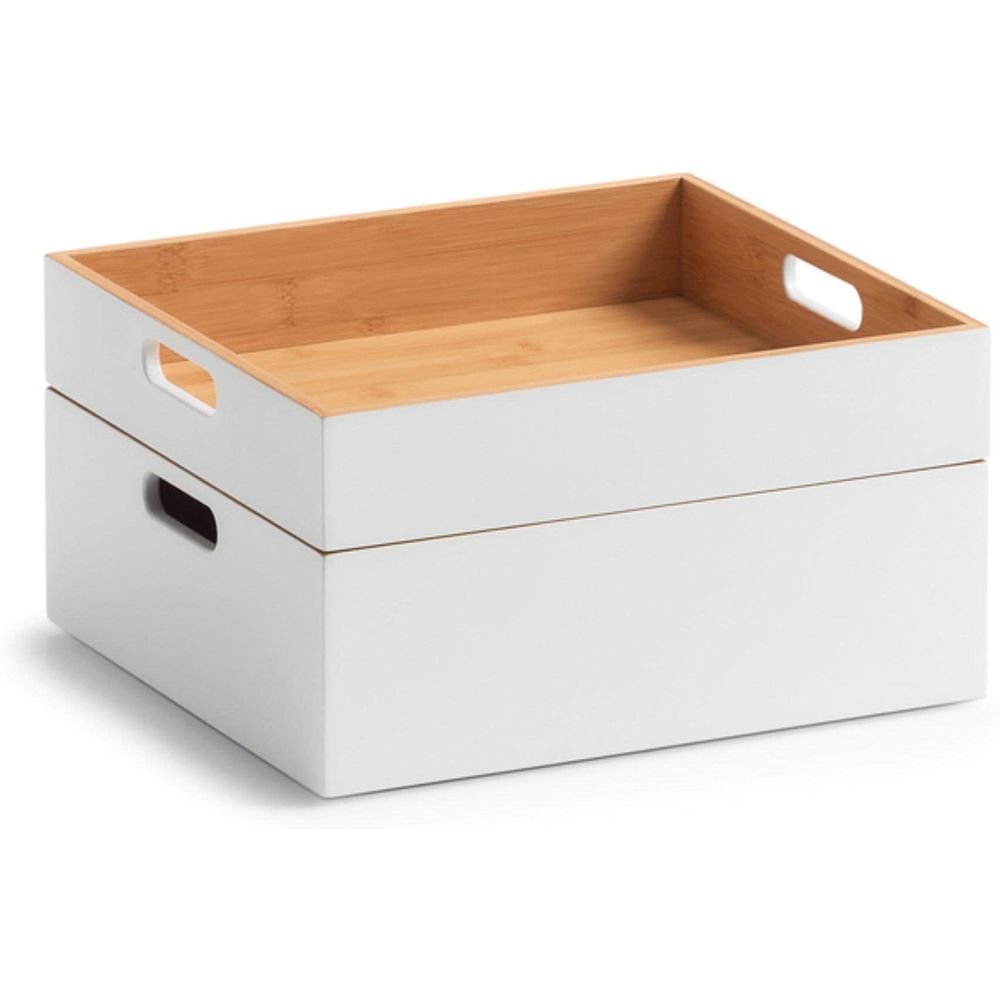 Zeller Present Storage box Bamboo white 30x27x10.5cm Bild 1