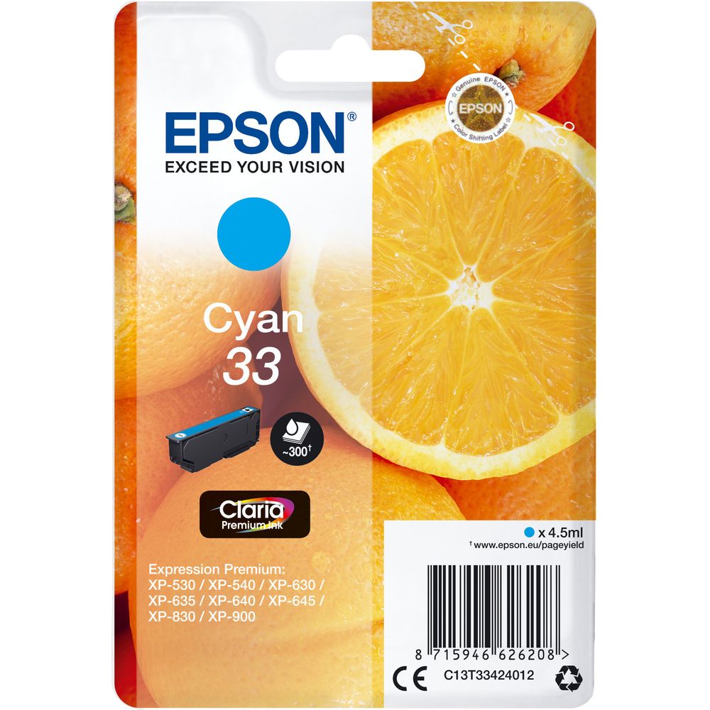 Epson Ink T33424012 Cyan Bild 1