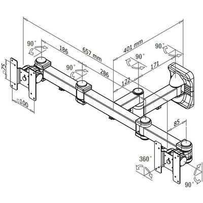 Newstar Staffa a parete FPMA-W960D fino a 12 kg Bild 3