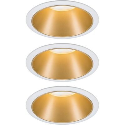 Paulmann Faretto da incasso Cole Coin 3-Stepdim Set, 18W, 2700 K, bianco/oro