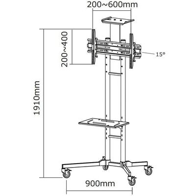 Newstar Carrello TV PLASMA-M1700E Nero Bild 5