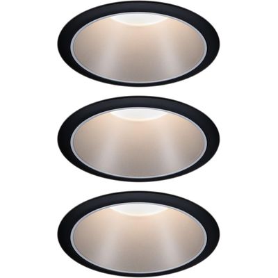 Paulmann Spot à encastrer Cole Coin 3-Stepdim Set, 18W,2700K,noir/argenté