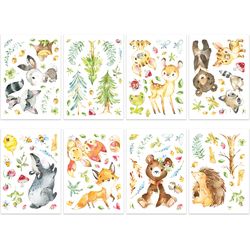 Papierdrachen Wandtattoos - Waldtiere - Set 6