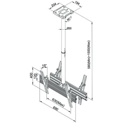 Multibrackets Ceiling Mount MBC1UX2 Professional Bild 6