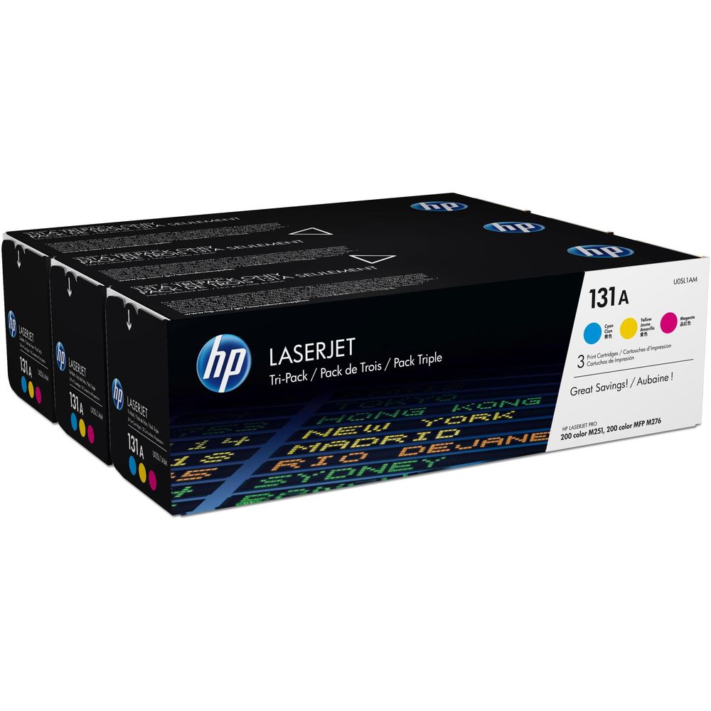 HP Toner n. 131A (U0SL1AM) CMY, confezione da 3 Bild 1