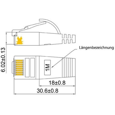 SLIM patchkabel  Cat 6, STP, 0.25 m, Gelb Bild 3
