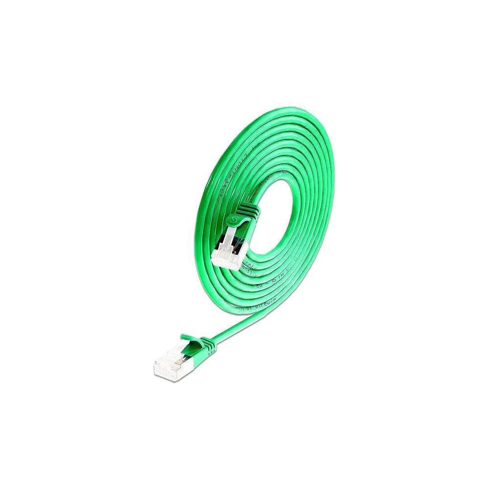 SLIM patch cord Cat 6A, U/FTP, 0.25 m, green Bild 1