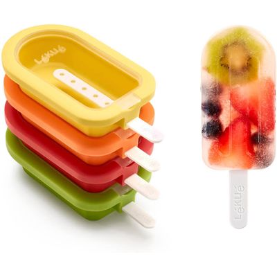 Lékué Sucette à glace, Lolly large, 4 pièces jaune, vert, rouge, orange Bild 2