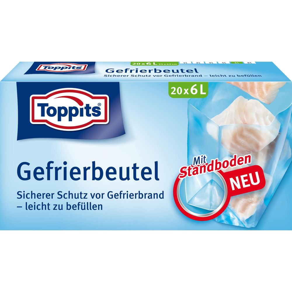 Toppits Gefrierbeutel 20Stück 6.0Liter 29x47cm Bild 1