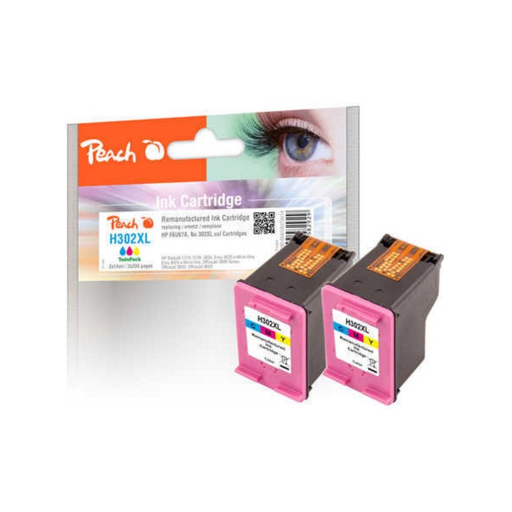 Peach Tintenset HP Nr. 302XL (F6U67A) 2x Color Bild 1