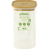 Pebbly Pot de rangement en verre w. Bambou d., 1,35 l, 10x10x19,2 cm thumb 0