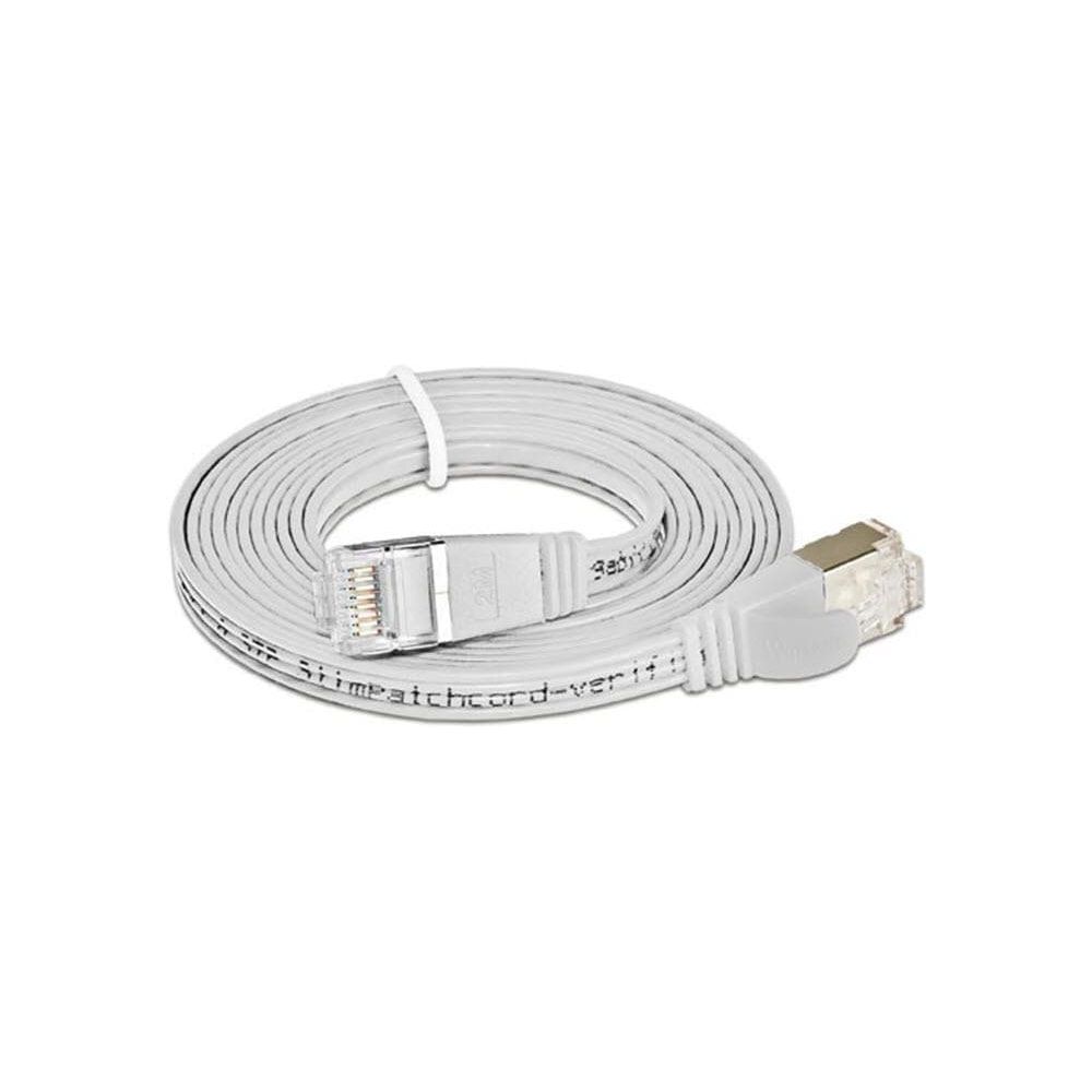 SLIM patchkabel  Cat 6, STP, 10 m, Weiss Bild 1