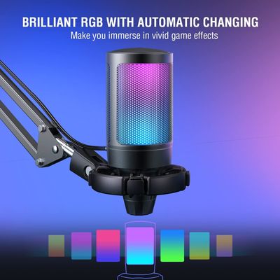 Fifine RGB gaming microphone Bild 6