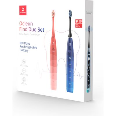 Oclean Set di spazzolini Find Duo, elettrico, blu e rosso Bild 2