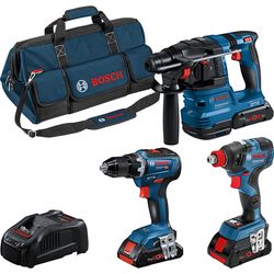 Bosch Professional Bosch 3Tool Kit GSR 18V-55+ GDX 18V-200+ GBH 18V-22+ 3 x 4.0Ah (PC)+ GAL 1880CV (C)