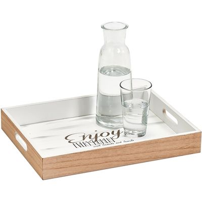 Zeller Present Enjoy tray wood 40x30x5.5cm