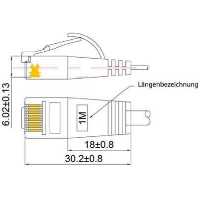 SLIM patchkabel Cat 6, UTP, 20 m, Gelb Bild 4