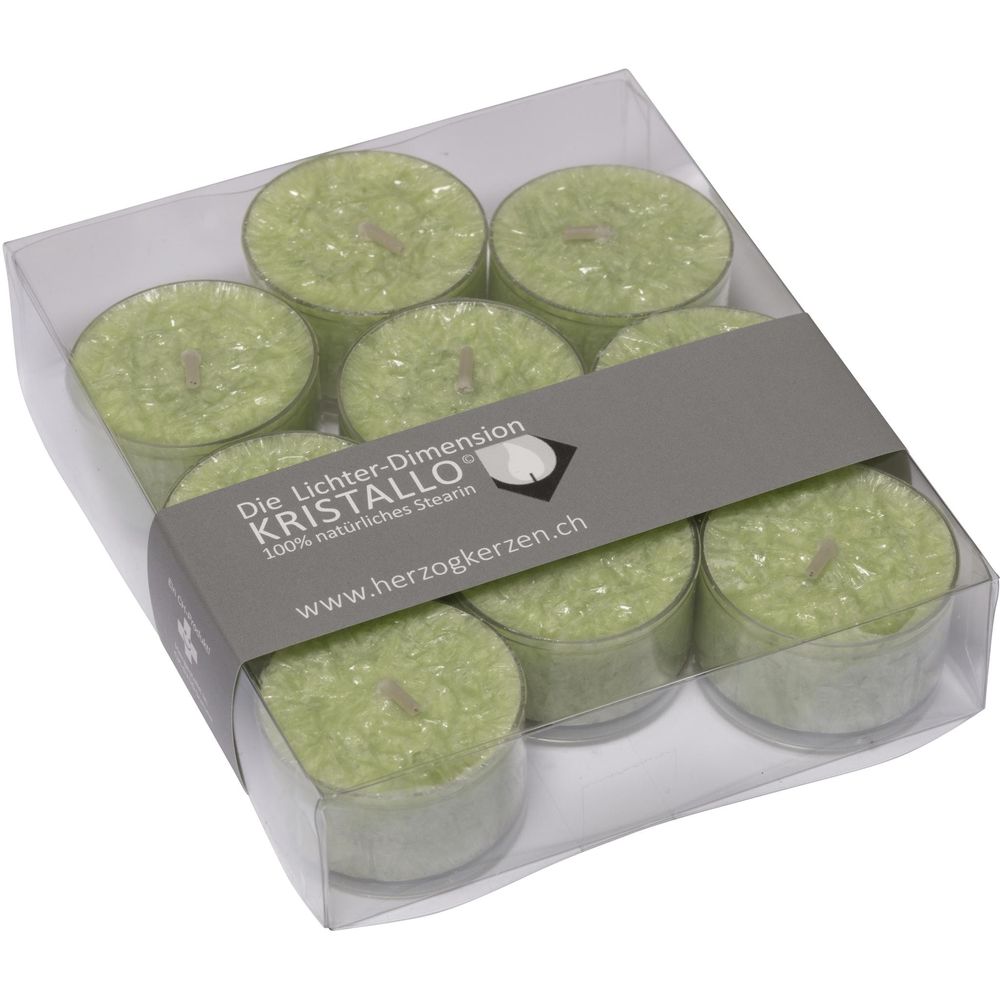 Herzog Kerzen Tealights Kristallo Ø 4 cm 9 pieces, light green Bild 1