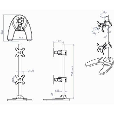 Newstar Supporto per TV / display FPMA-D700DDV Nero Bild 4