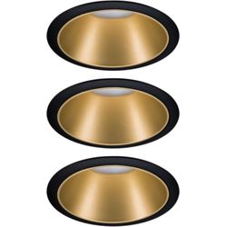 Paulmann Einbauspot Cole Coin 3-Stepdim Set, 18W, 2700K, Schwarz/Gold