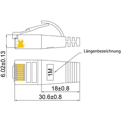 SLIM câble patch Cat 6, STP, 1 m, orange Bild 6