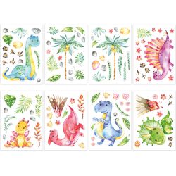 Papierdrachen Wandtattoos - Dinosaurier - Set 5