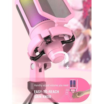 Fifine A6V USB RGB Gaming Mic pink Bild 4