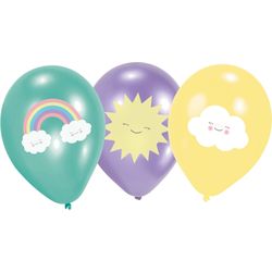 Amscan 6 ballons arc-en-ciel et nuage 28cm