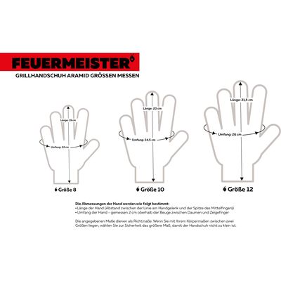 Feuermeister BBQ glove Premium BBQ Black, size 12 Bild 8