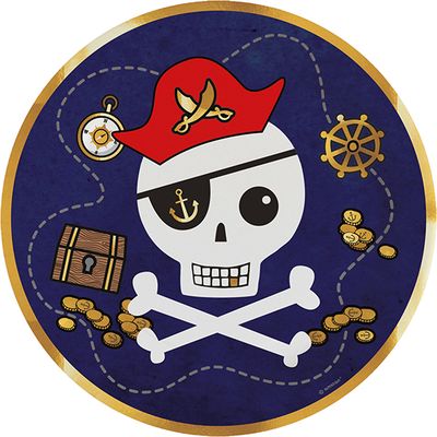 Amscan 8 cardboard plates pirate 23cm