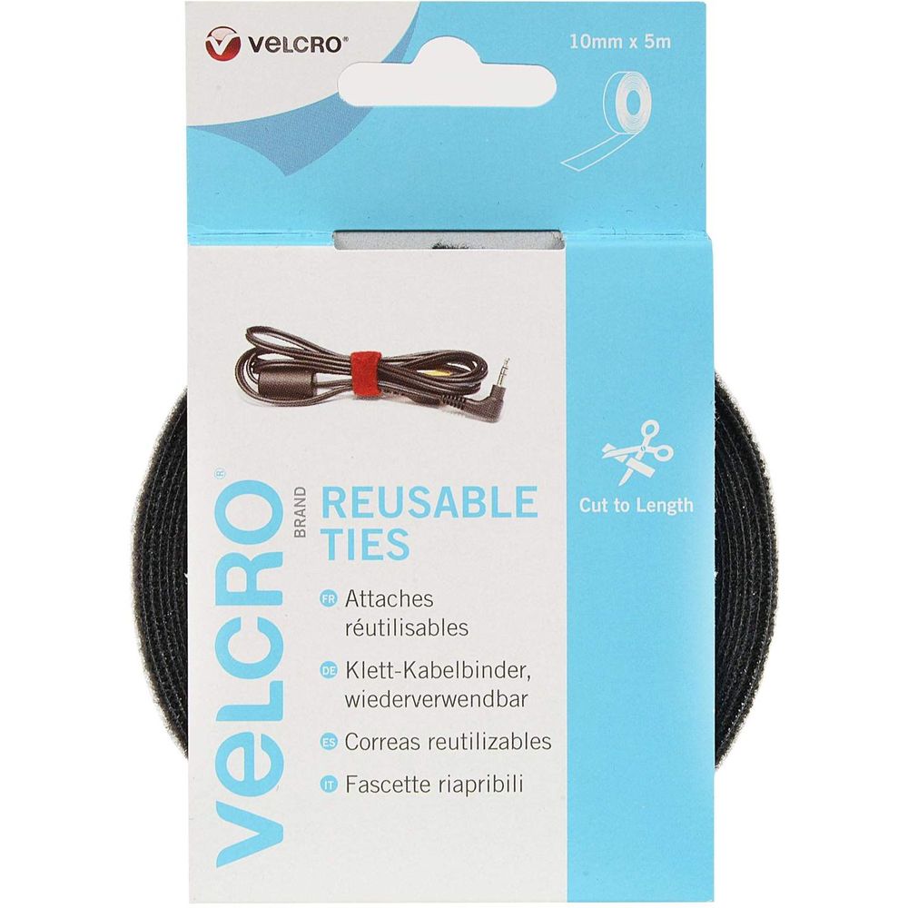 VELCRO® Klett-Kabelbinder 150mm schwarz Rolle 25 Stück