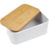 Zeller Present Brotkasten Metall matt weiss mit Bamboo-Deckel 31x18x12,5cm thumb 1