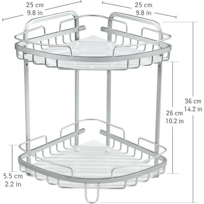 Tatkraft Moonlight mensola per doccia a 2 livelli in acciaio inox, mensola angolare per doccia mensola in alluminio per bagno doccia Bild 3