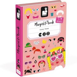 Janod Magnetic book Crazy Face Girls 55 magnets and 10 cards