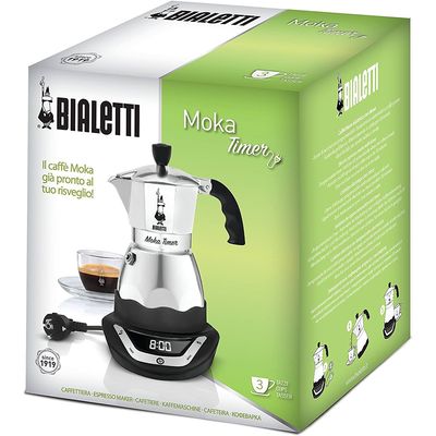 Bialetti macchina per caffè espresso moka timer argento nero 3 tazze Bild 2