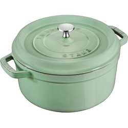 Staub Cocotte 24 cm, rund, Salbei, Gusseisen