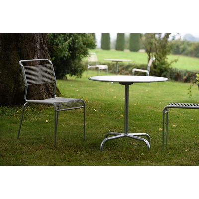 Schaffner Spaghetti chair Säntis without armrest - Hot Dip Galvanized - White Bild 4