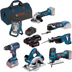 Bosch Professional Bosch 7Tool Kit 18V GSR/GST/GKS/GSA/GWS/GOP/GLI