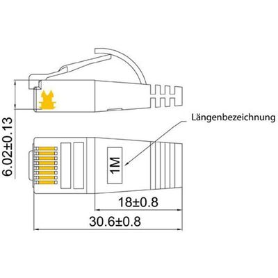 SLIM patchkabel  Cat 6, STP, 0.5 m, Gelb Bild 5