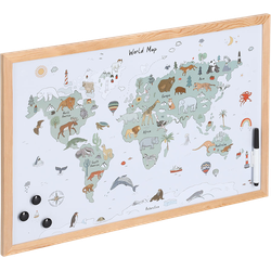 Zeller Present Magnetic memo board world map 60x40 cm