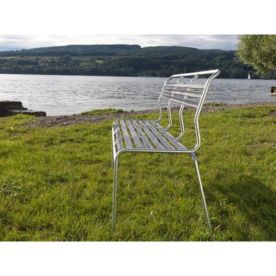 Schaffner Lättlibank Säntis 3er without armrest - Hot-dip galvanized - Fir green Bild 3