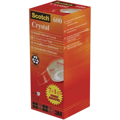 Scotch ruban adhésif Crystal 600, 19 mm x 33 m