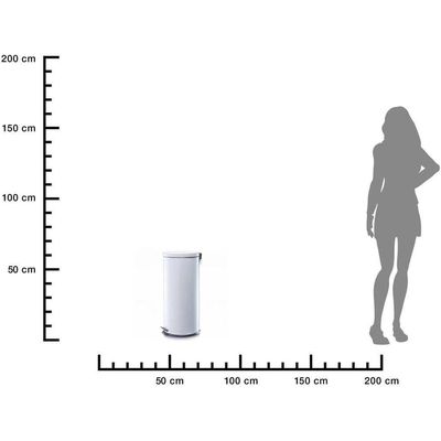 Zeller Present Pattumiera a pedale metallo bianco 30 litri ø29x66cm Bild 4