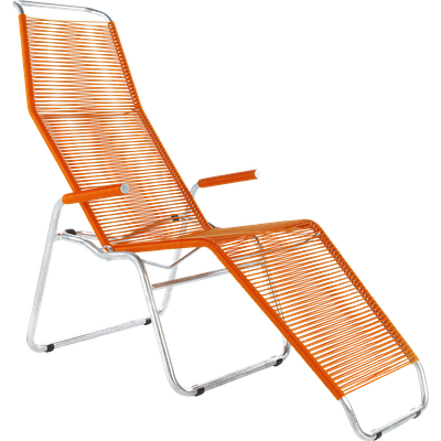 Schaffner Lounger Brissago spaghetti weave with runners orange