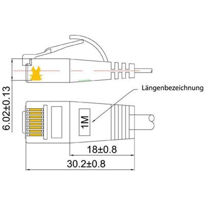 SLIM câble patch Cat 6, UTP, 0.5 m, rouge Bild 6