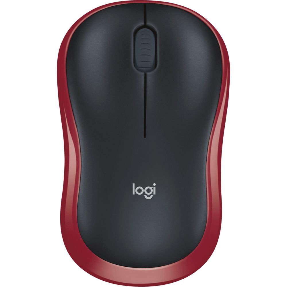 910-002240, Logitech Wireless Mouse M185, RF Wireless, Alkaline, Red
