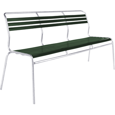 Schaffner Lättlibank Säntis 3er without armrest - Hot-dip galvanized - Fir green