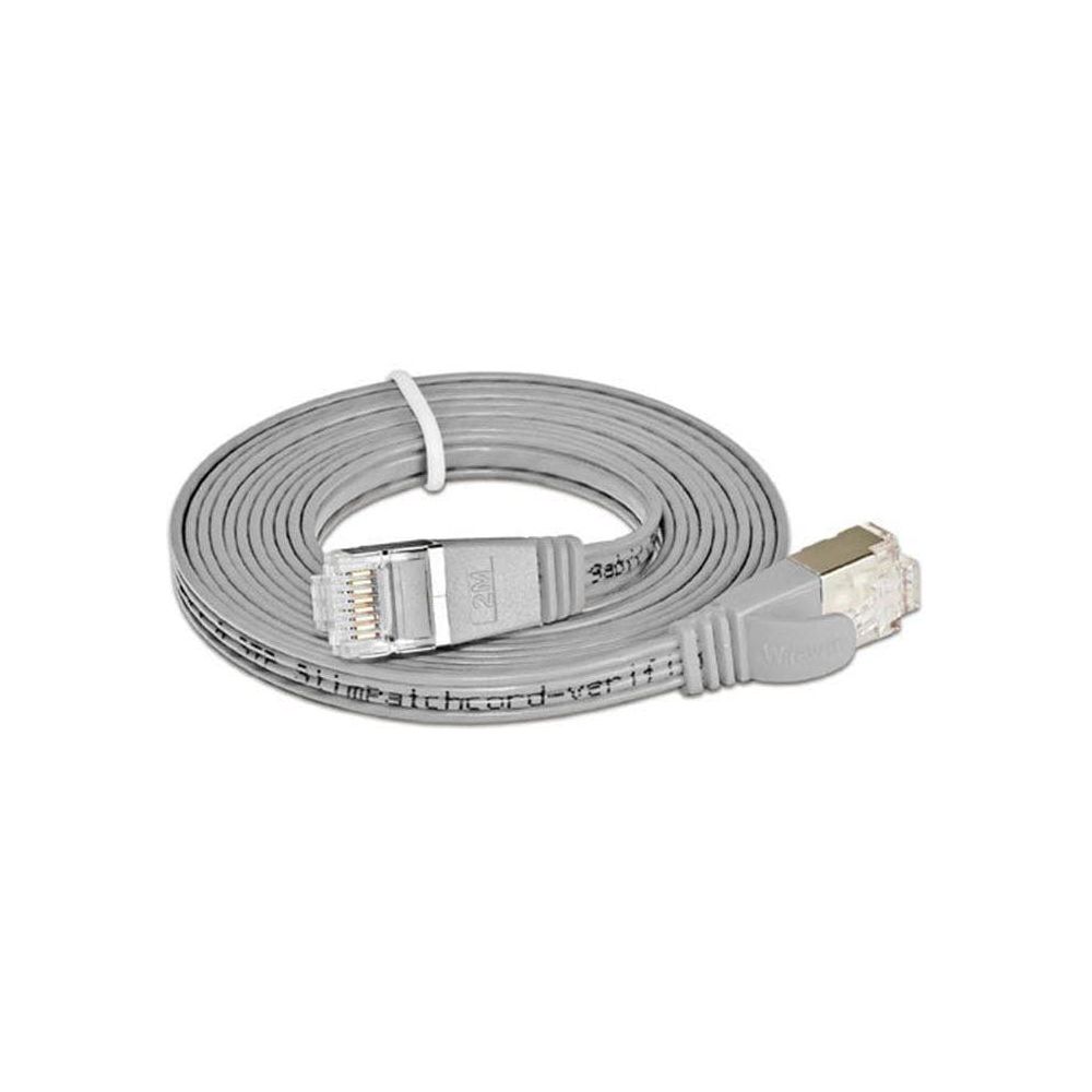 SLIM patchkabel  Cat 6, STP, 0.25 m, Grau Bild 1